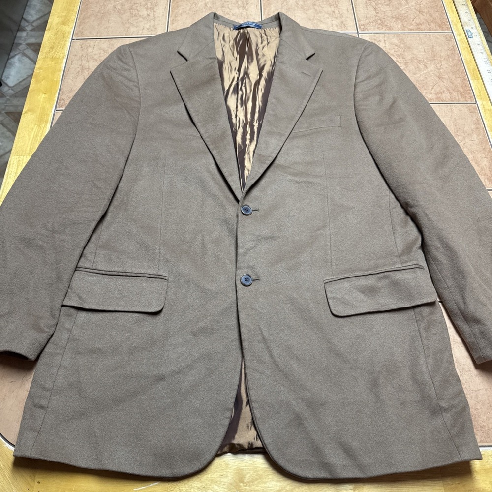 Loro Piana Silverstone Blazer Men 44R Von Maur Camel Brown Flannel 100% Cashmere